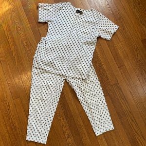 Two piece Liz Sport set with primary color pattern 100%cotton